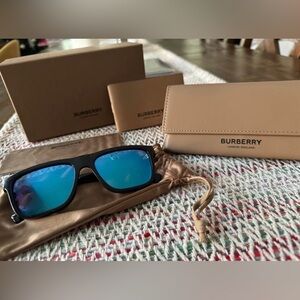 Burberry Sunglasses with Black Frame and Blue Lenses
